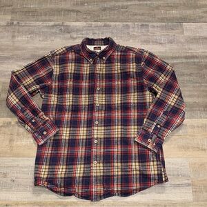 Ridgecut Toughwear Plaid Flannel Button Up Shirt Mens Large